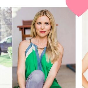 Parker Green and Blue Women's Top